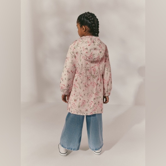Next Pink Floral Print Shower Resistant Cagoule 14 - Picture 1 of 5